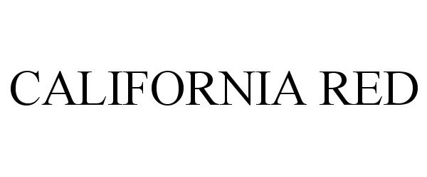 Trademark Logo CALIFORNIA RED