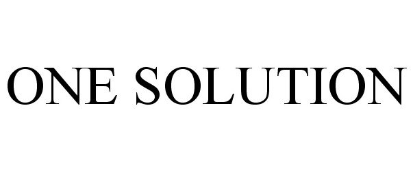 Trademark Logo ONE SOLUTION