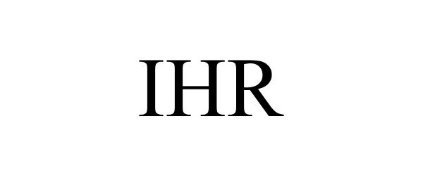 Trademark Logo IHR