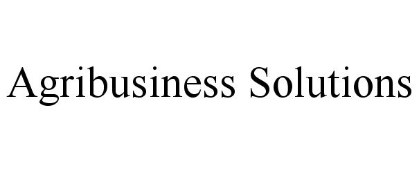 AGRIBUSINESS SOLUTIONS
