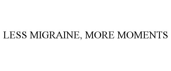 Trademark Logo LESS MIGRAINE. MORE MOMENTS.