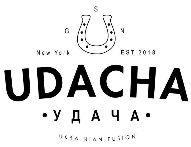  "G", "S", "N", "NEW YORK", "EST. 2018","UDACHA", "UKRAINIAN FUSION"