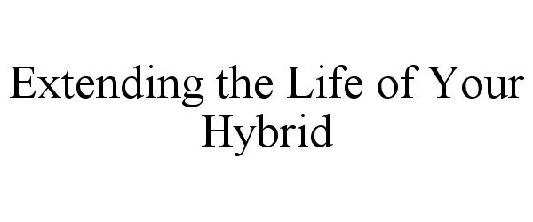  EXTENDING THE LIFE OF YOUR HYBRID