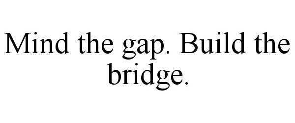 MIND THE GAP. BUILD THE BRIDGE.