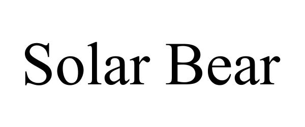 Trademark Logo SOLAR BEAR
