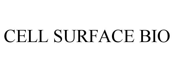 Trademark Logo CELL SURFACE BIO