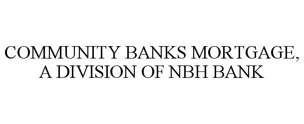 Trademark Logo COMMUNITY BANKS MORTGAGE, A DIVISION OF NBH BANK