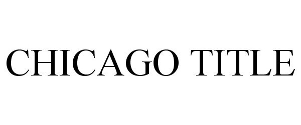  CHICAGO TITLE