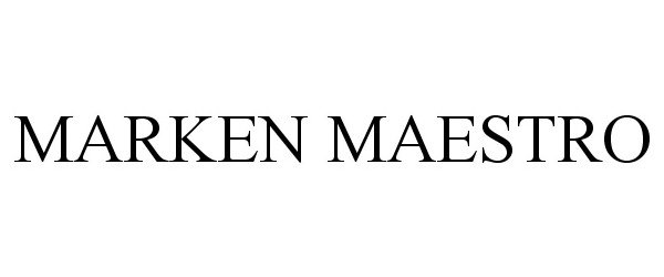 Trademark Logo MARKEN MAESTRO