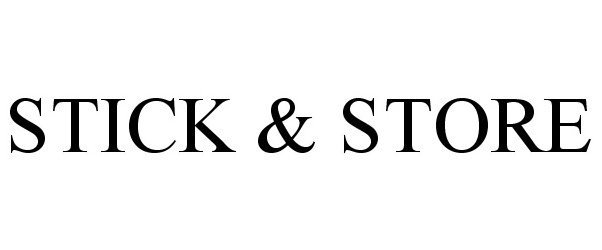  STICK &amp; STORE