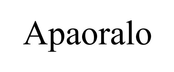 Trademark Logo APAORALO