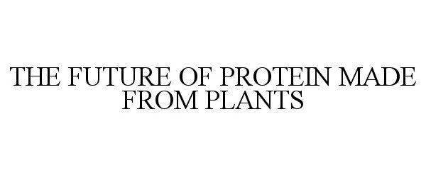 THE FUTURE OF PROTEIN MADE FROM PLANTS