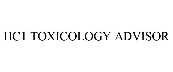  HC1 TOXICOLOGY ADVISOR