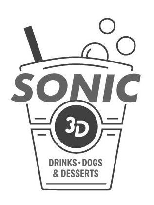 Trademark Logo SONIC 3D DRINKS · DOGS & DESSERTS