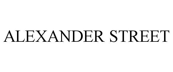 Trademark Logo ALEXANDER STREET