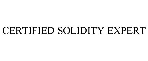 Trademark Logo CERTIFIED SOLIDITY EXPERT