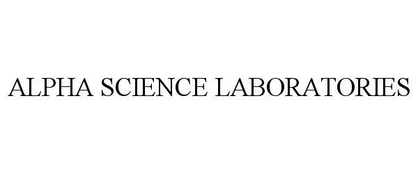 Trademark Logo ALPHA SCIENCE LABORATORIES