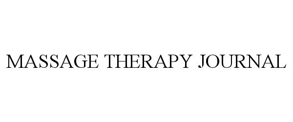 Trademark Logo MASSAGE THERAPY JOURNAL