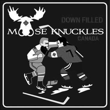  MOOSE KNUCKLES &amp; FIGHT DESIGN, WITH DOWN FILLED OVER KNUCKLES AND WITH CANADA UNDER KNUCKLES