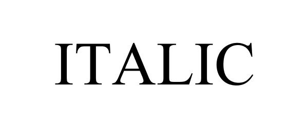 Trademark Logo ITALIC