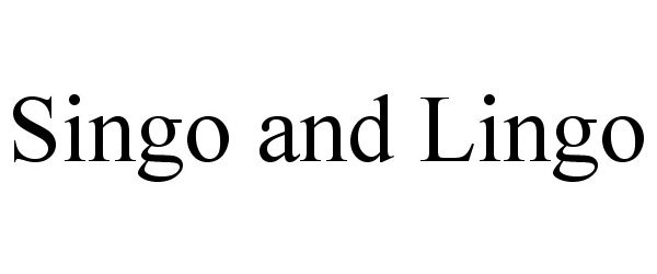 Trademark Logo SINGO AND LINGO