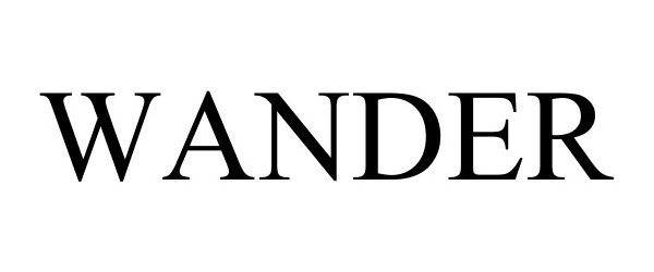 Trademark Logo WANDER