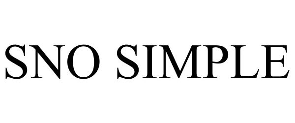 Trademark Logo SNO SIMPLE