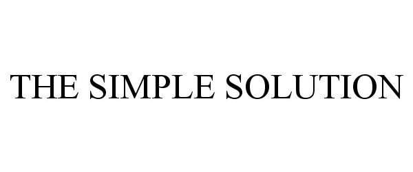 Trademark Logo THE SIMPLE SOLUTION