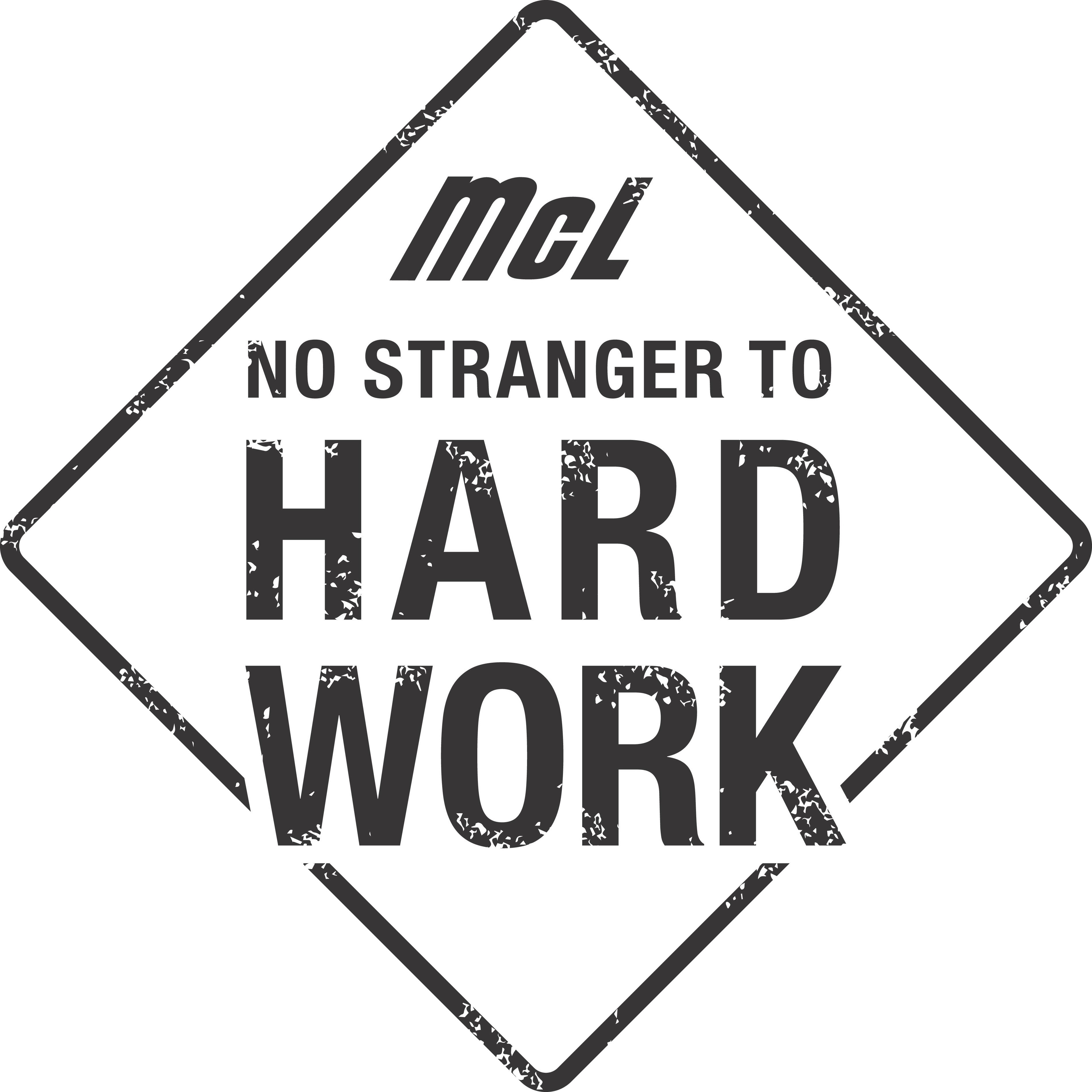 Trademark Logo MCL NO STRANGER TO HARD WORK