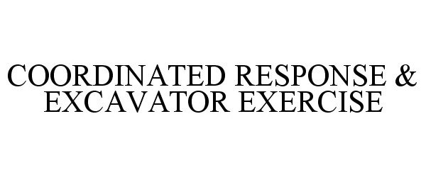  COORDINATED RESPONSE &amp; EXCAVATOR EXERCISE