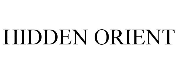 Trademark Logo HIDDEN ORIENT