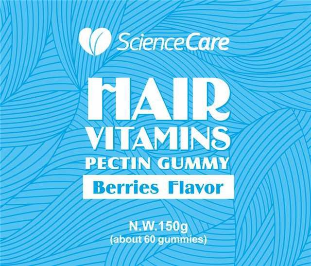  SCIENCECARE HAIR VITAMINS PECTIN GUMMY BERRIES FLAVOR N.W.150G (ABOUT 60 GUMMIES)