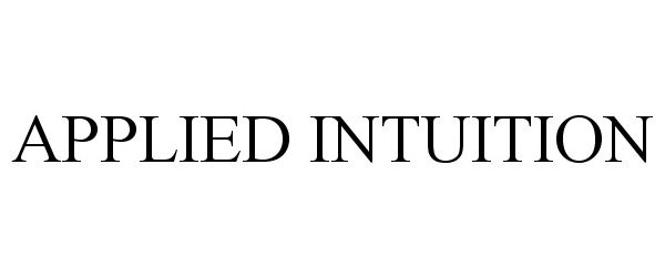 Trademark Logo APPLIED INTUITION