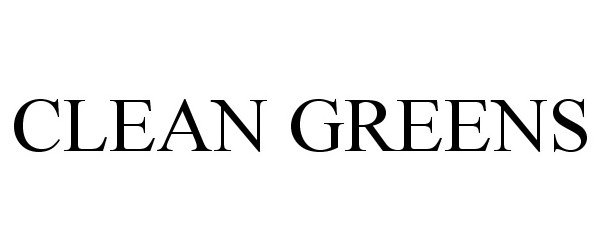 Trademark Logo CLEAN GREENS