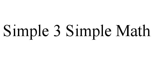  SIMPLE 3 SIMPLE MATH