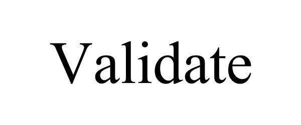 Trademark Logo VALIDATE