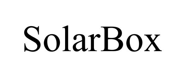 Trademark Logo SOLARBOX