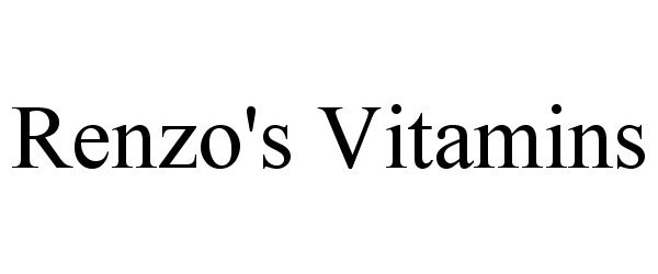 Trademark Logo RENZO'S VITAMINS
