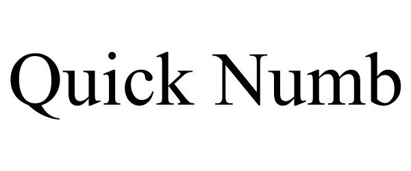Trademark Logo QUICK NUMB
