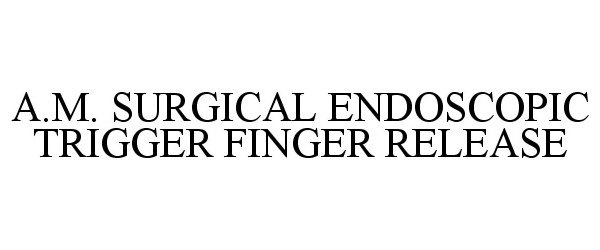 Trademark Logo A.M. SURGICAL ENDOSCOPIC TRIGGER FINGERRELEASE