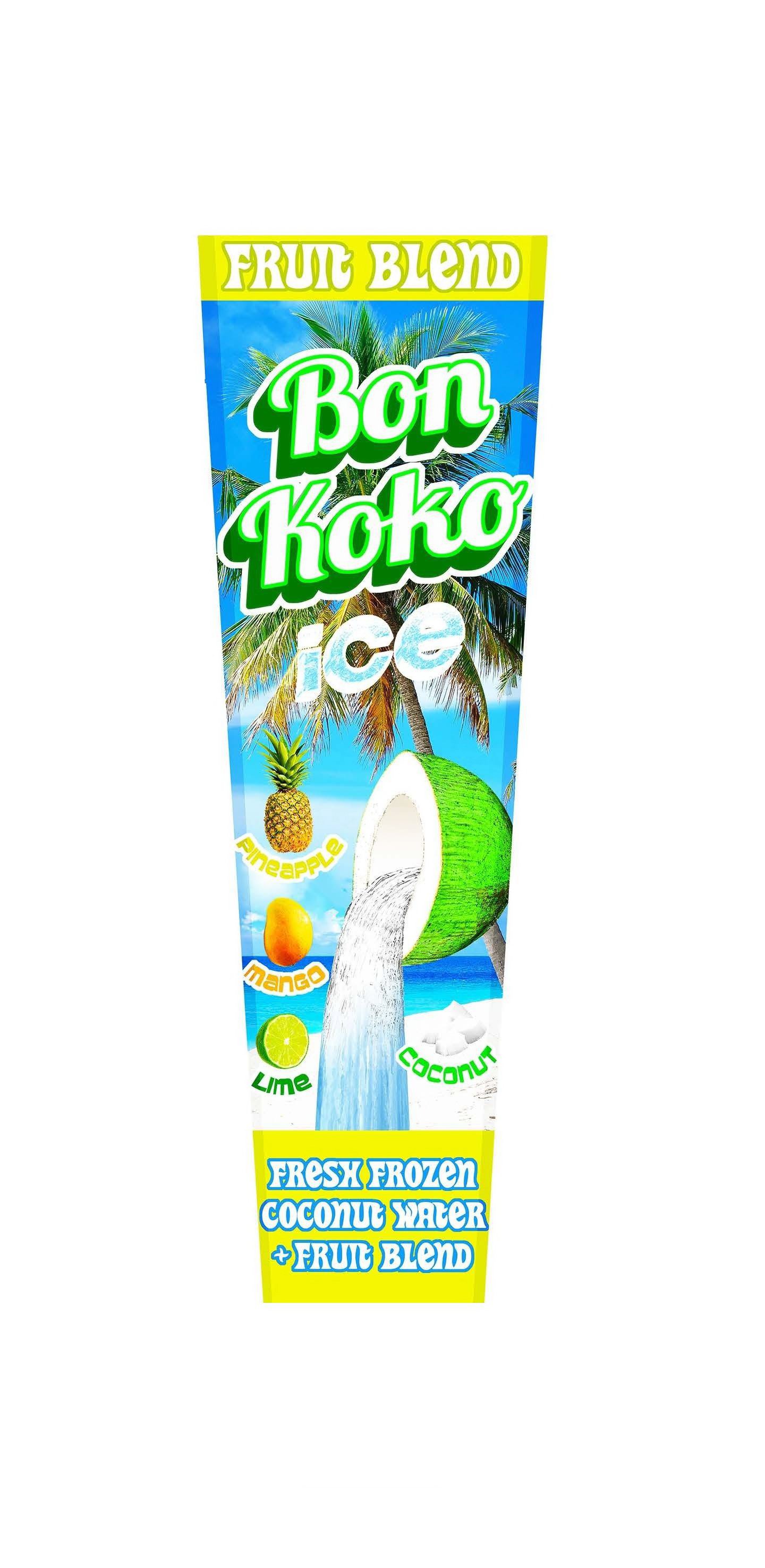 Trademark Logo FRUIT BLEND BON KOKO ICE PINEAPPLE MANGO LIME COCONUT FRESH FROZEN COCONUT WATER + FRUIT BLEND