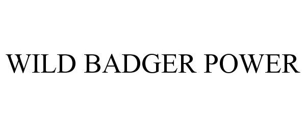  WILD BADGER POWER