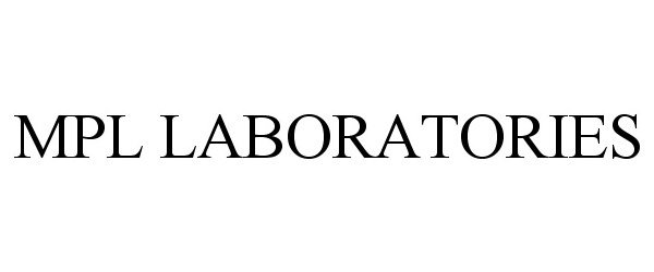 Trademark Logo MPL LABORATORIES