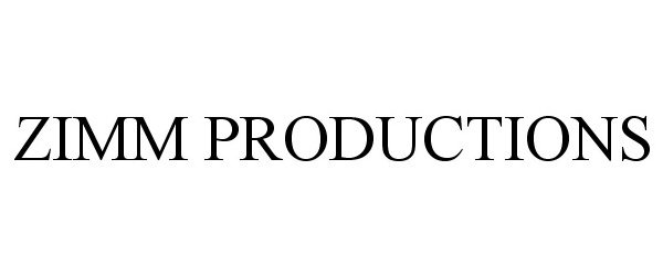  ZIMM PRODUCTIONS