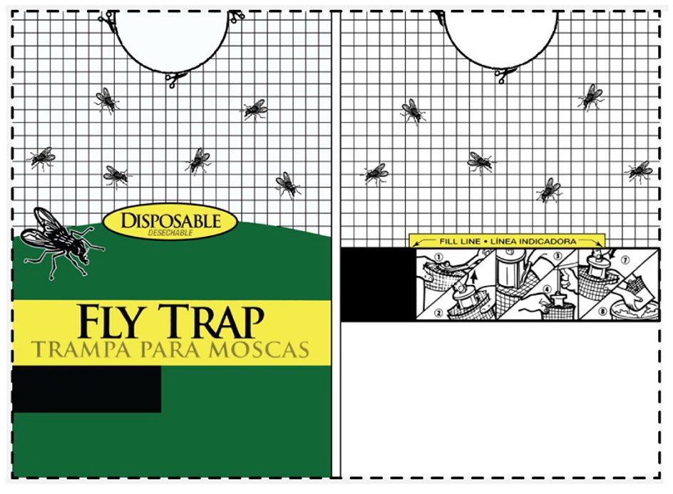  DISPOSABLE DESECHABLE FLY TRAP TRAMPA PARA MOSCAS FILL LINE LINEA INDICADORA 1 2 3 4 7 8