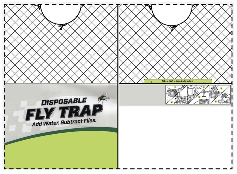  DISPOSABLE FLY TRAP ADD WATER. SUBTRACTFLIES. FILL LINE LINEA INDICADORA 1 2 3 4 7 8