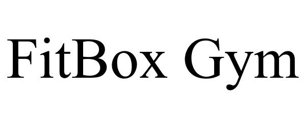 Trademark Logo FITBOX GYM