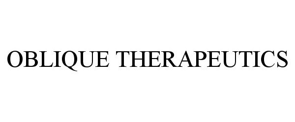 Trademark Logo OBLIQUE THERAPEUTICS