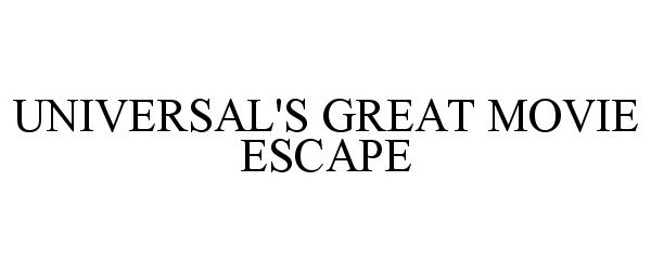  UNIVERSAL'S GREAT MOVIE ESCAPE