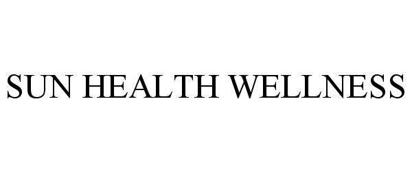 Trademark Logo SUN HEALTH WELLNESS